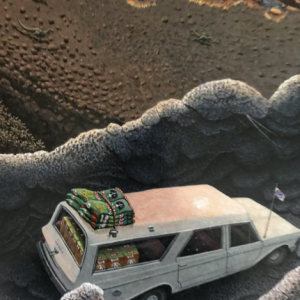 dream painting- detail: lum and Pete go back in time